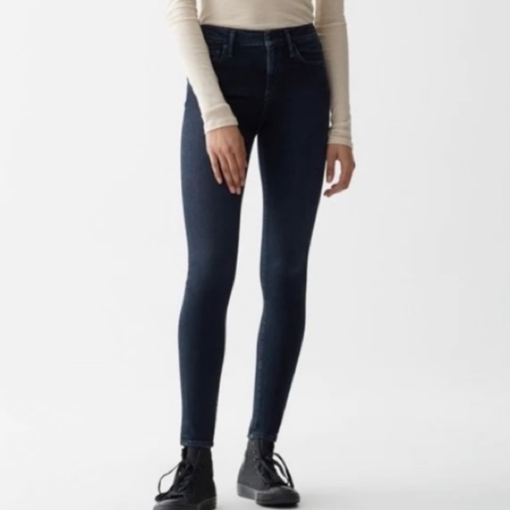 AGOLDE Sophie High Rise Skinny Jeans in Honor Dark Indigo Wash Crop Ankle